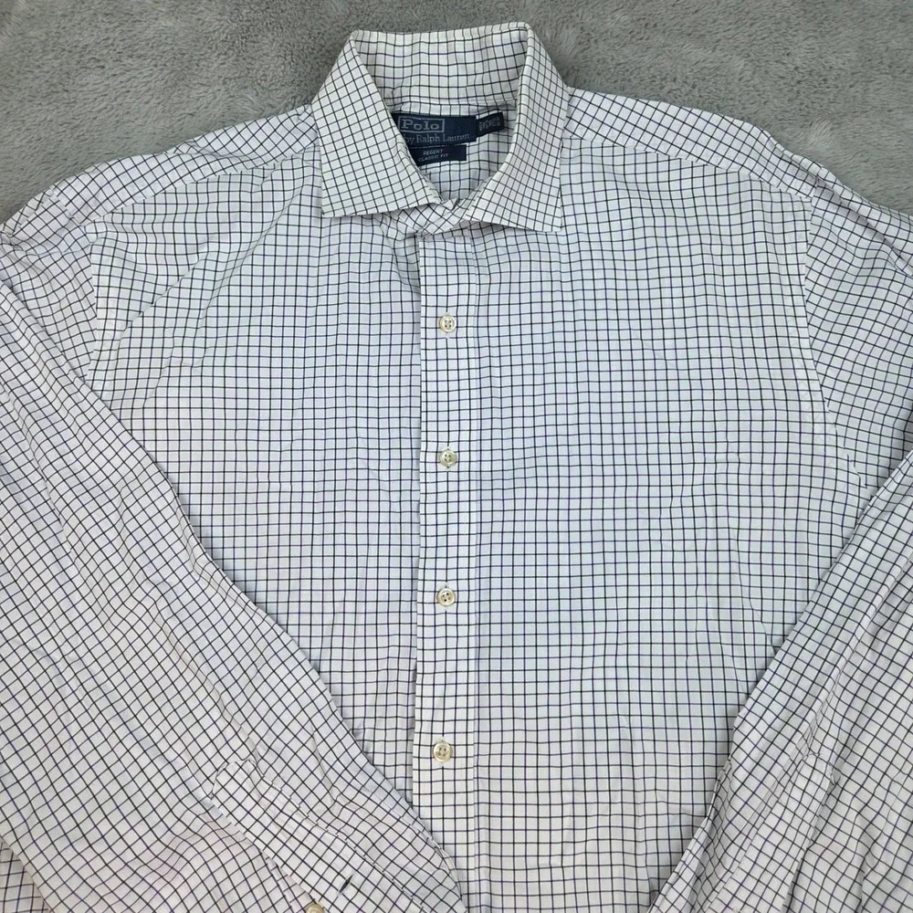 Polo Ralph Lauren Button Down Mens 17.5 36/37 Regent Classic Fit Check Shirt
